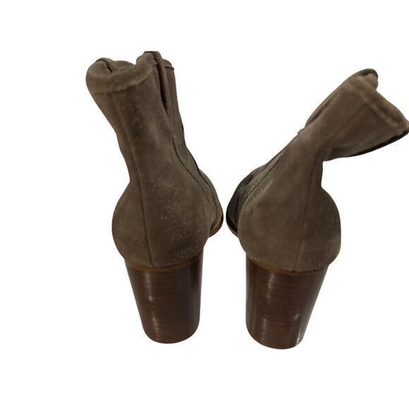 Splendid Women Suede block heel Booties Sz 8 gray Round Toe‎ cowgirl capsule - Picture 2 of 8